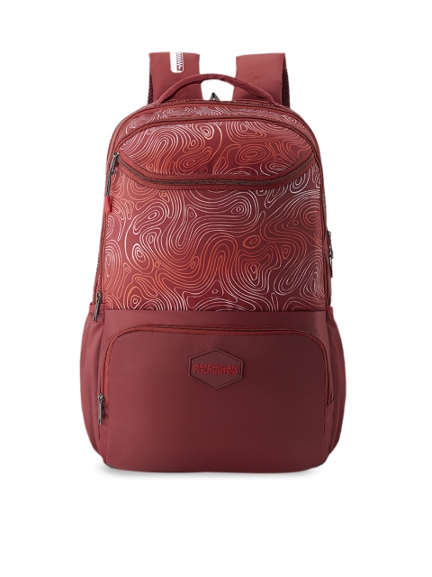 

AMERICAN TOURISTER Unisex Red Abstract Backpack