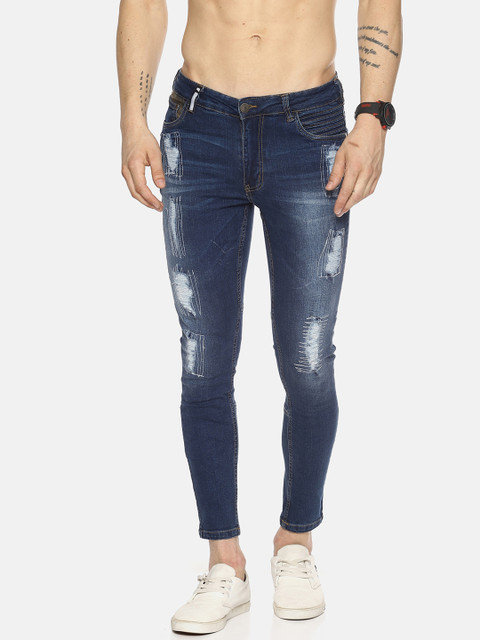 

IMPACKT Men Blue Skinny Fit Mid-Rise Highly Distressed Stretchable Jeans