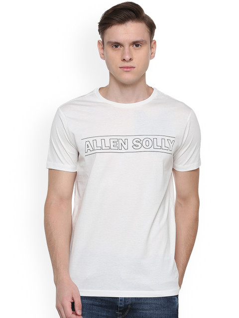

Allen Solly Men White Printed Round Neck T-shirt