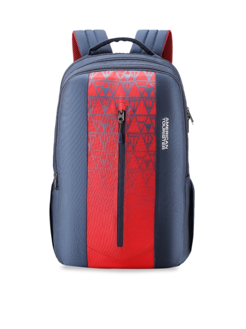

AMERICAN TOURISTER Unisex Blue & Red Colourblocked Backpack