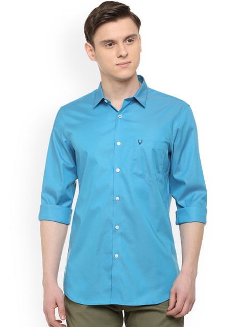

Allen Solly Men Blue Slim Fit Solid Casual Shirt