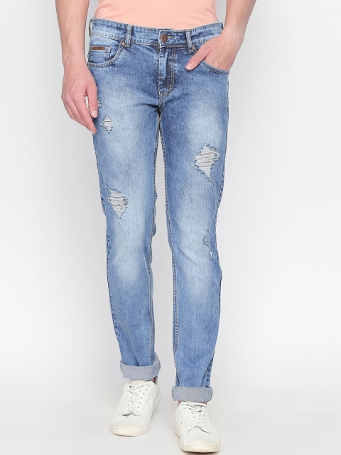 

BOLTS and BARRELS Men Blue Slim Fit Low-Rise Mildly Distressed Stretchable Jeans