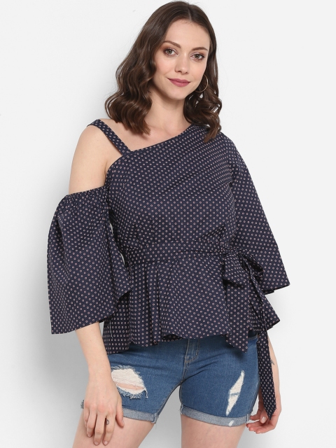 

MIAMINX Women Blue Printed Top