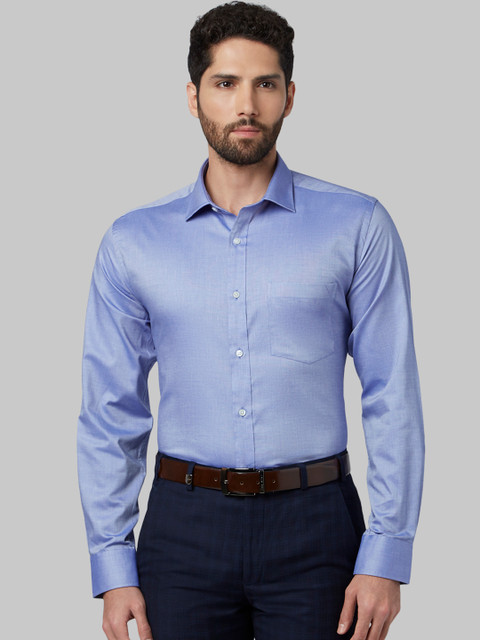 

Park Avenue Men Blue Regular Fit Self Design Formal Shirt