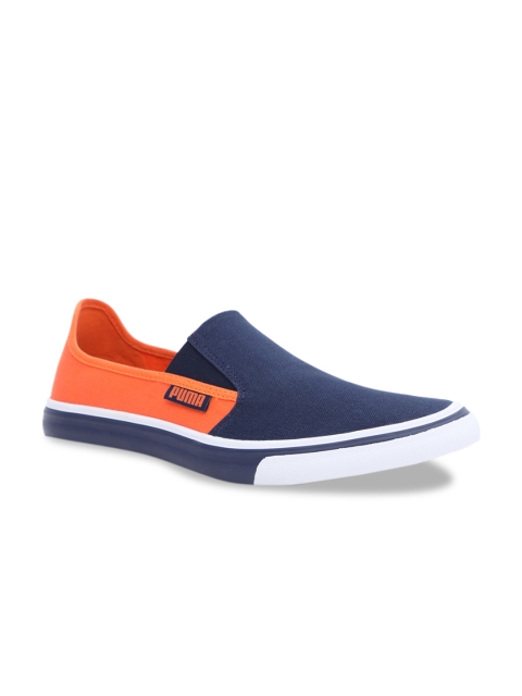 

Puma Men Orange & Blue Colourblocked Apollo Slip On IDP Slip-On Sneakers