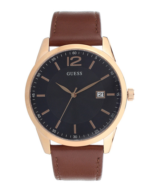 

GUESS Men Navy Blue Leather Analogue Watch W1186G3