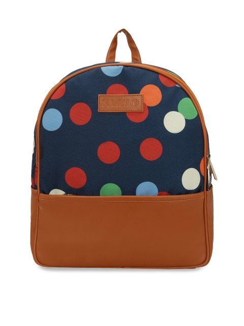 

KLEIO Women Blue & Brown Geometric Backpack