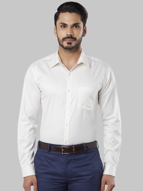 

Next Look Men White Slim Fit Self Design Formal Shirt