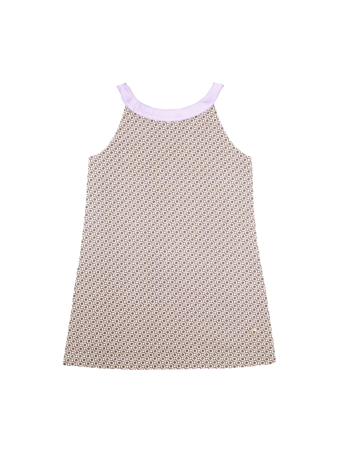 

Cherry Crumble Girls Beige Printed A-Line Dress