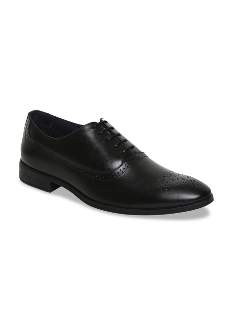 

Teakwood Leathers Men Black Leather Formal Oxfords