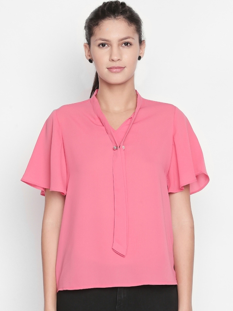 

Annabelle by Pantaloons Women Pink Solid A-Line Top