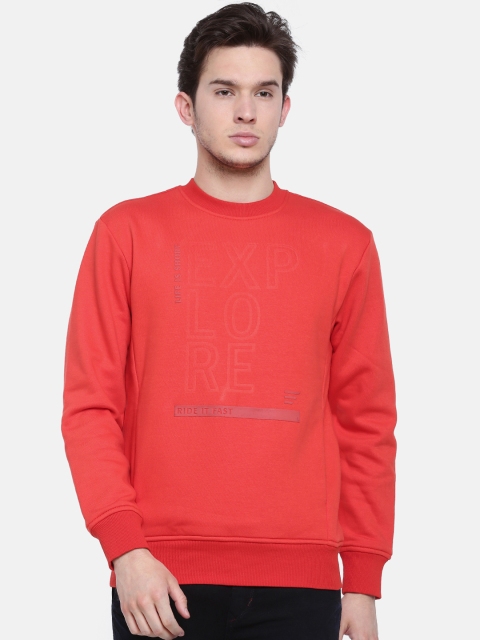 

t-base Men Red Printed Sweatshirt
