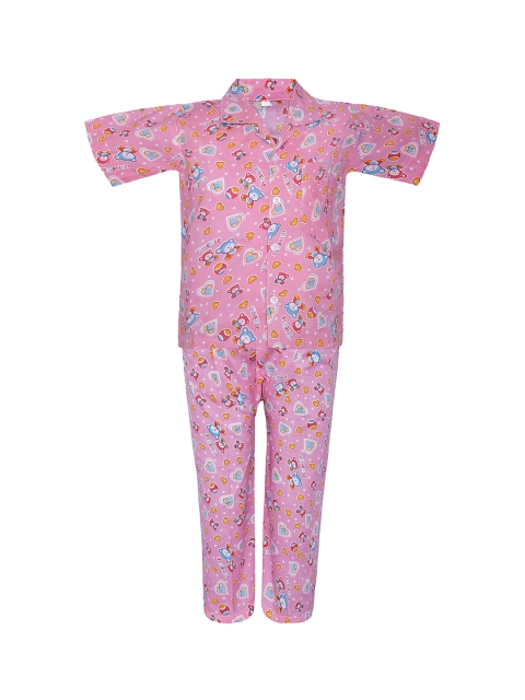 

Punkster Boys Pink & Blue Printed Night suit 6586A