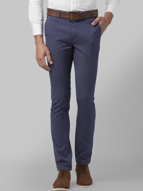 

Park Avenue Men Blue Regular Fit Self Design Regular Trousers