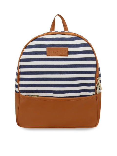 

KLEIO Women White & Blue Solid Backpack