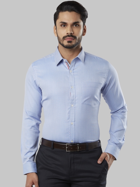 

Next Look Men Blue Slim Fit Self Design Formal Shirt