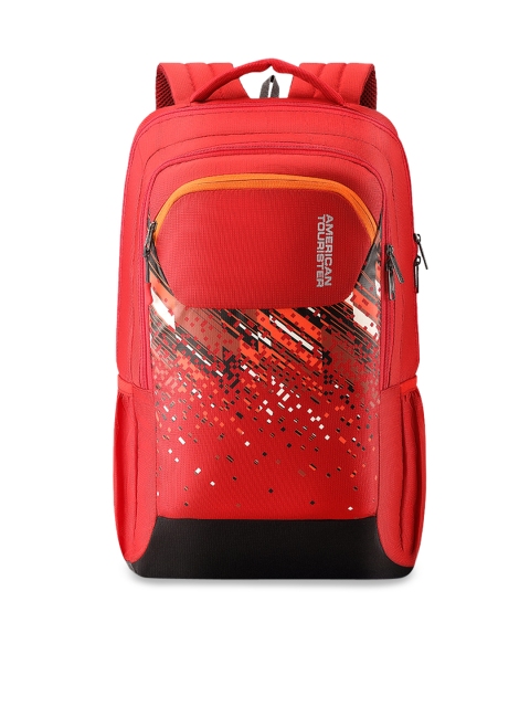 

AMERICAN TOURISTER Unisex Red Printed Backpack