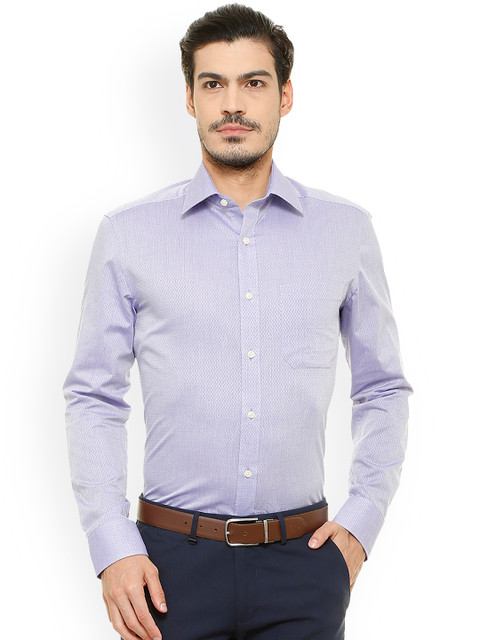 

Louis Philippe Men Lavender Regular Fit Self Design Formal Shirt