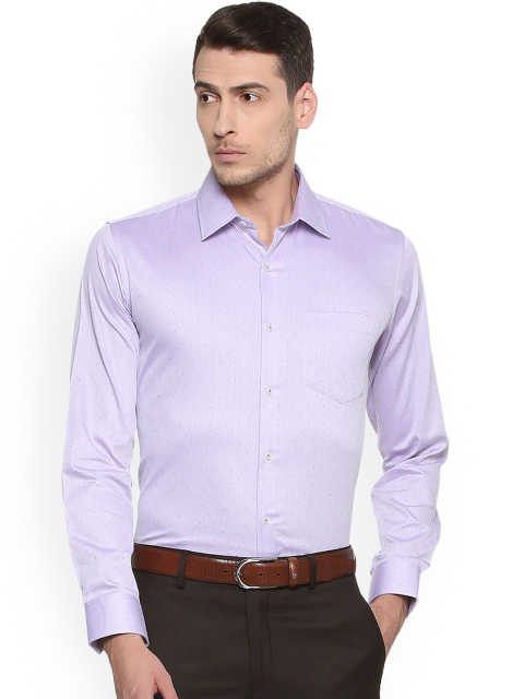 Van Heusen Men Purple Slim Fit Printed Formal Shirt