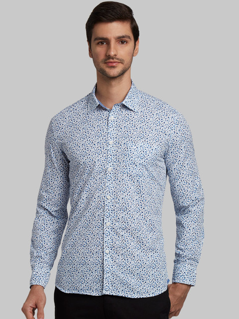 

Parx Men Blue Slim Fit Printed Casual Shirt
