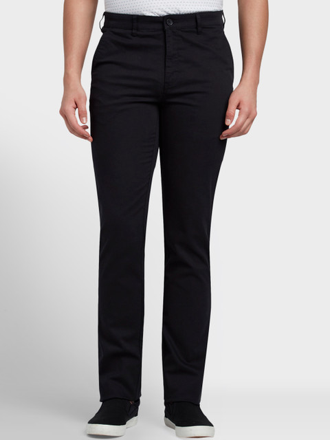 

ColorPlus Men Black Regular Fit Solid Regular Trousers