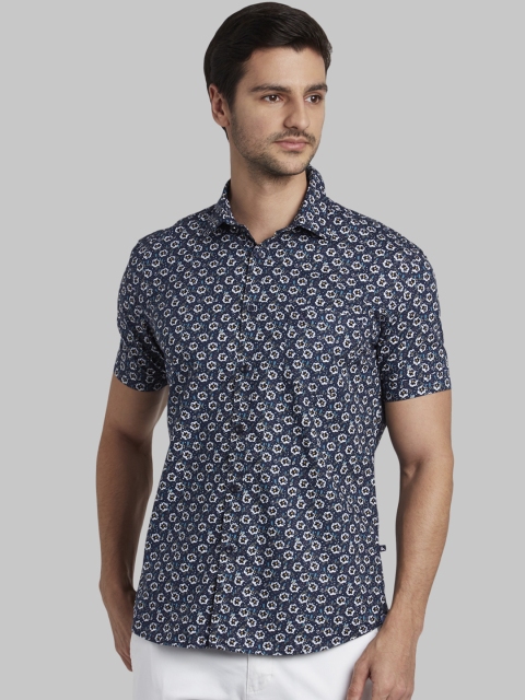 

Parx Men Blue Slim Fit Printed Casual Shirt
