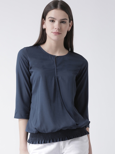 

The Vanca Women Blue Solid Blouson Top
