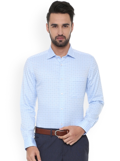 

Louis Philippe Men Blue Regular Fit Checked Formal Shirt