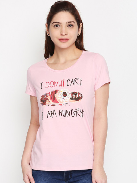 

Honey by Pantaloons Women Pink Printed Round Neck T-shirt