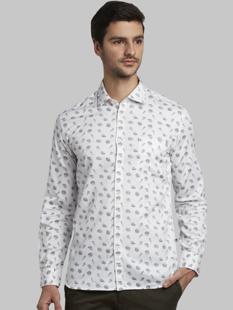 

Parx Men Grey Slim Fit Printed Casual Shirt