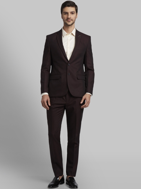 

Parx Men Maroon Solid Regular-Fit Single-Breasted Formal Suit