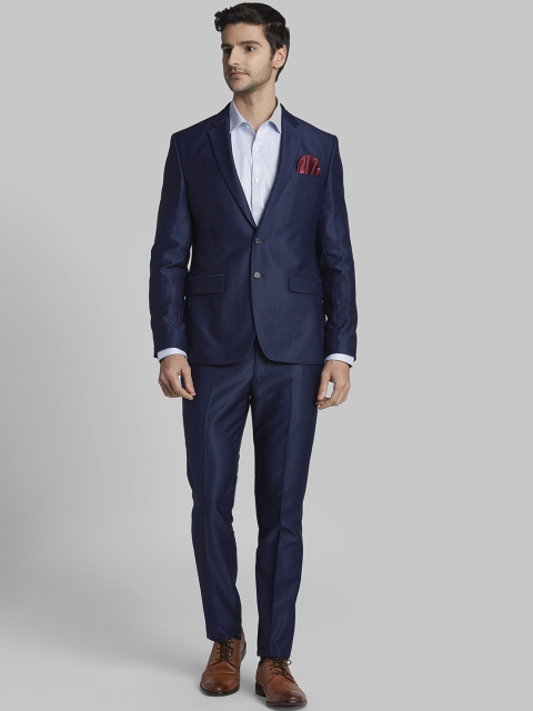 

Parx Men Blue Solid Regular-Fit Single-Breasted Formal Suit