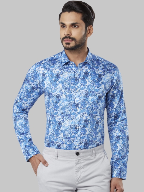 

Next Look Men Blue Slim Fit Printed Formal Shirt