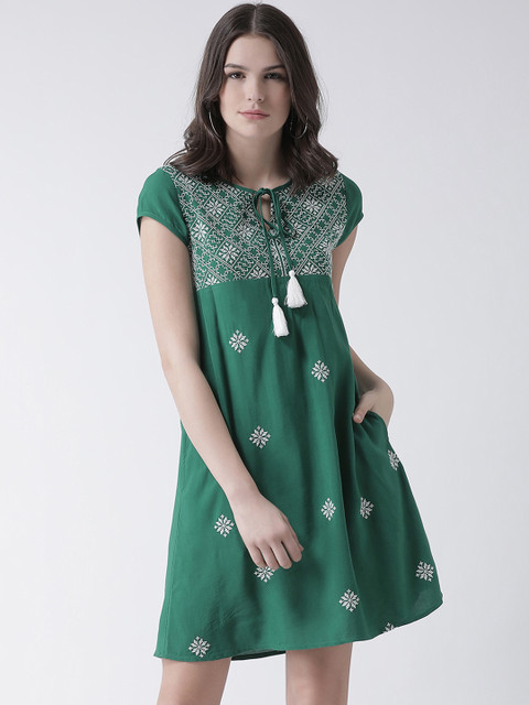 

The Vanca Women Green A-Line Dress