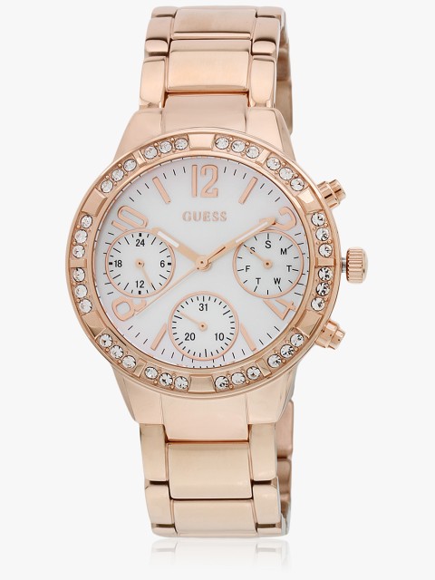 

GUESS Women Off-White Analogue Watch W0546L3