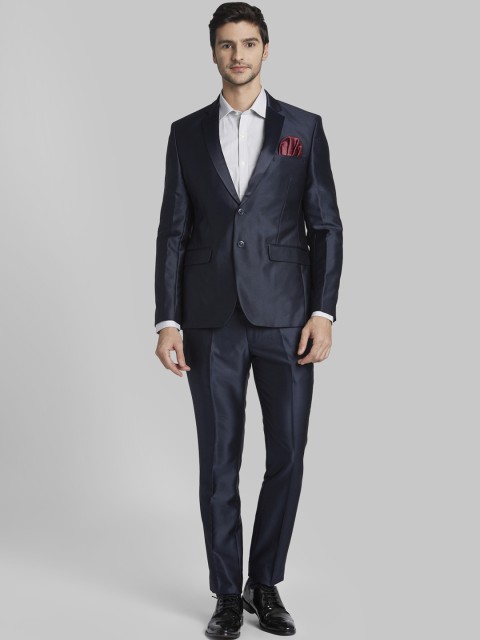 

Parx Men Blue Solid Regular-Fit Single-Breasted Formal Suit