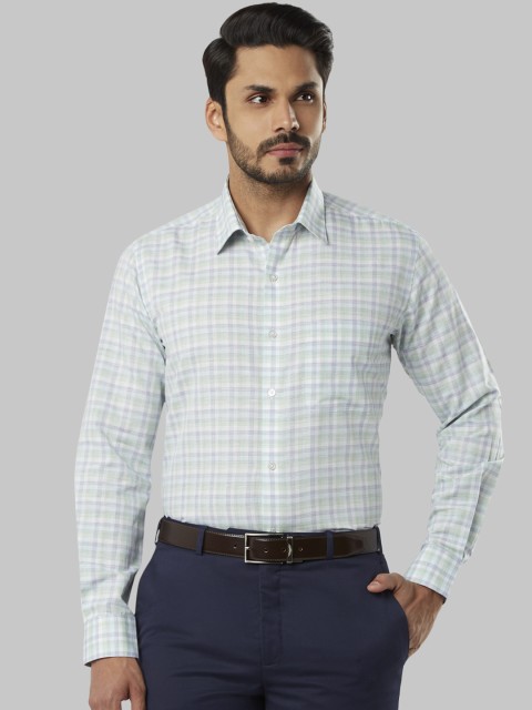 

Raymond Men Green Regular Fit Checked Formal Shirt