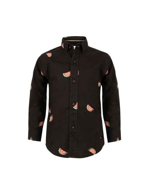 

TALES & STORIES Boys Brown Regular Fit Printed Casual Shirt