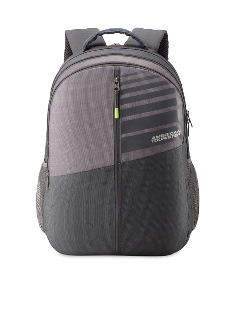 

AMERICAN TOURISTER Unisex Grey Brand Logo Backpack