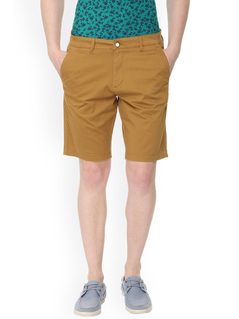 

Allen Solly Men Khaki Solid Slim Fit Regular Shorts