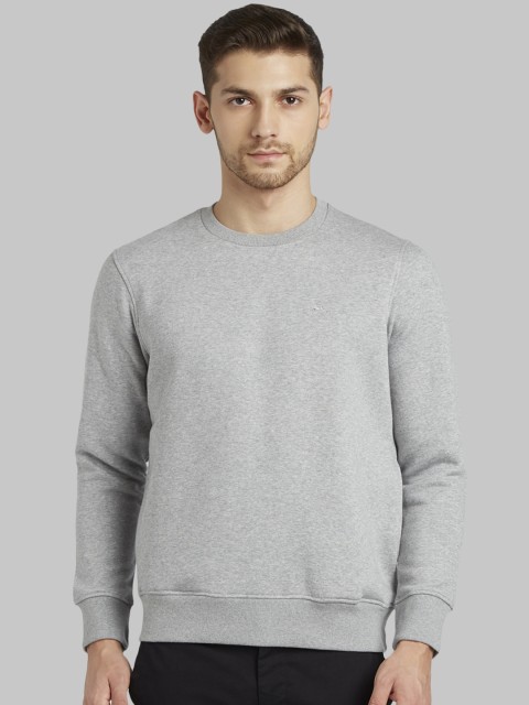 

Parx Men Grey Solid Sweatshirt