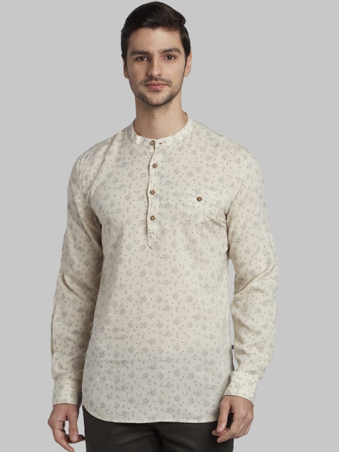 

Parx Men Beige Slim Fit Printed Casual Shirt