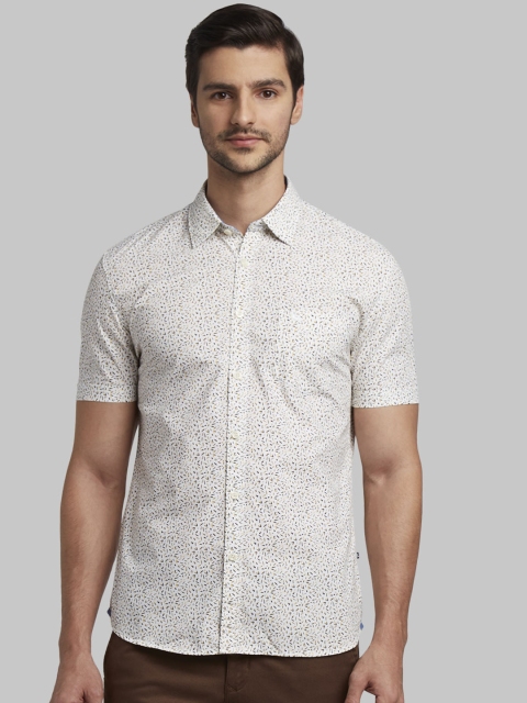 

Parx Men Yellow Slim Fit Printed Casual Shirt