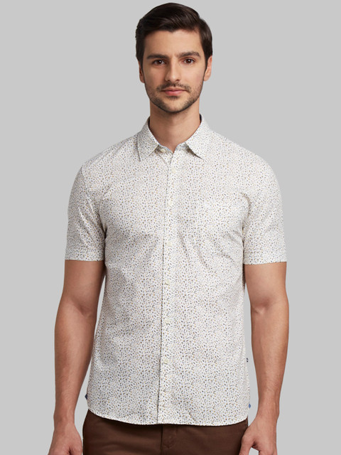

Parx Men Yellow Slim Fit Printed Casual Shirt