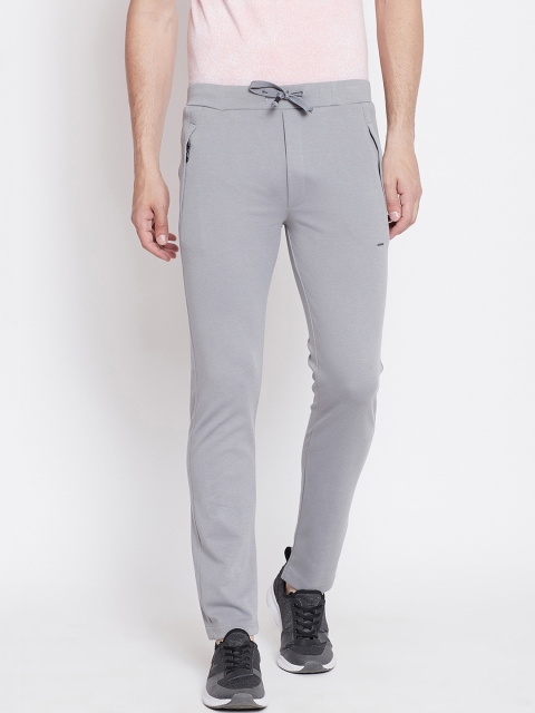 

Okane Men Grey Solid Slim-Fit Trackpants