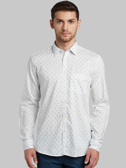 

Parx Men White Slim Fit Printed Casual Shirt