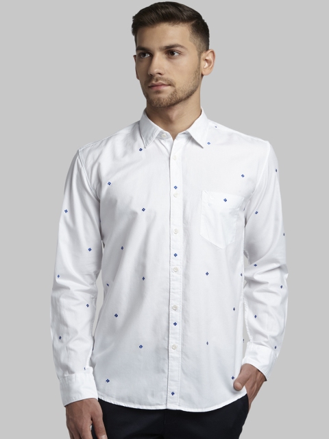 

Parx Men White Slim Fit Self Design Casual Shirt