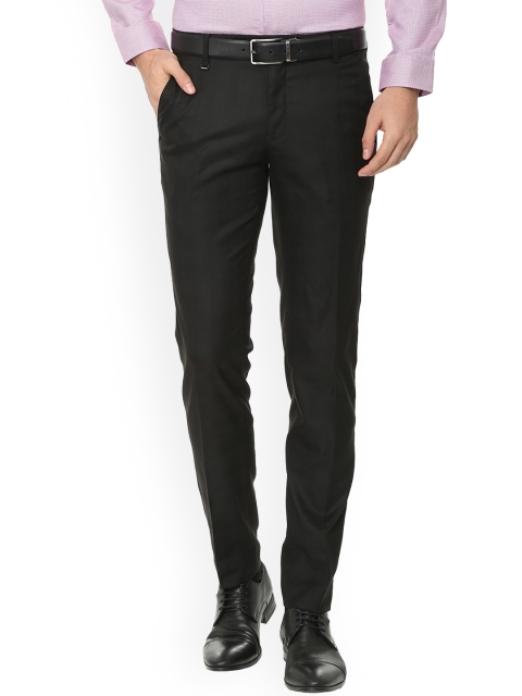

Van Heusen Men Black Slim Fit Solid Formal Trousers