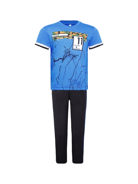 

Punkster Boys Blue Printed Night suit 6590A