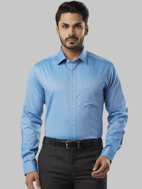 

Raymond Men Blue Slim Fit Self Design Formal Shirt